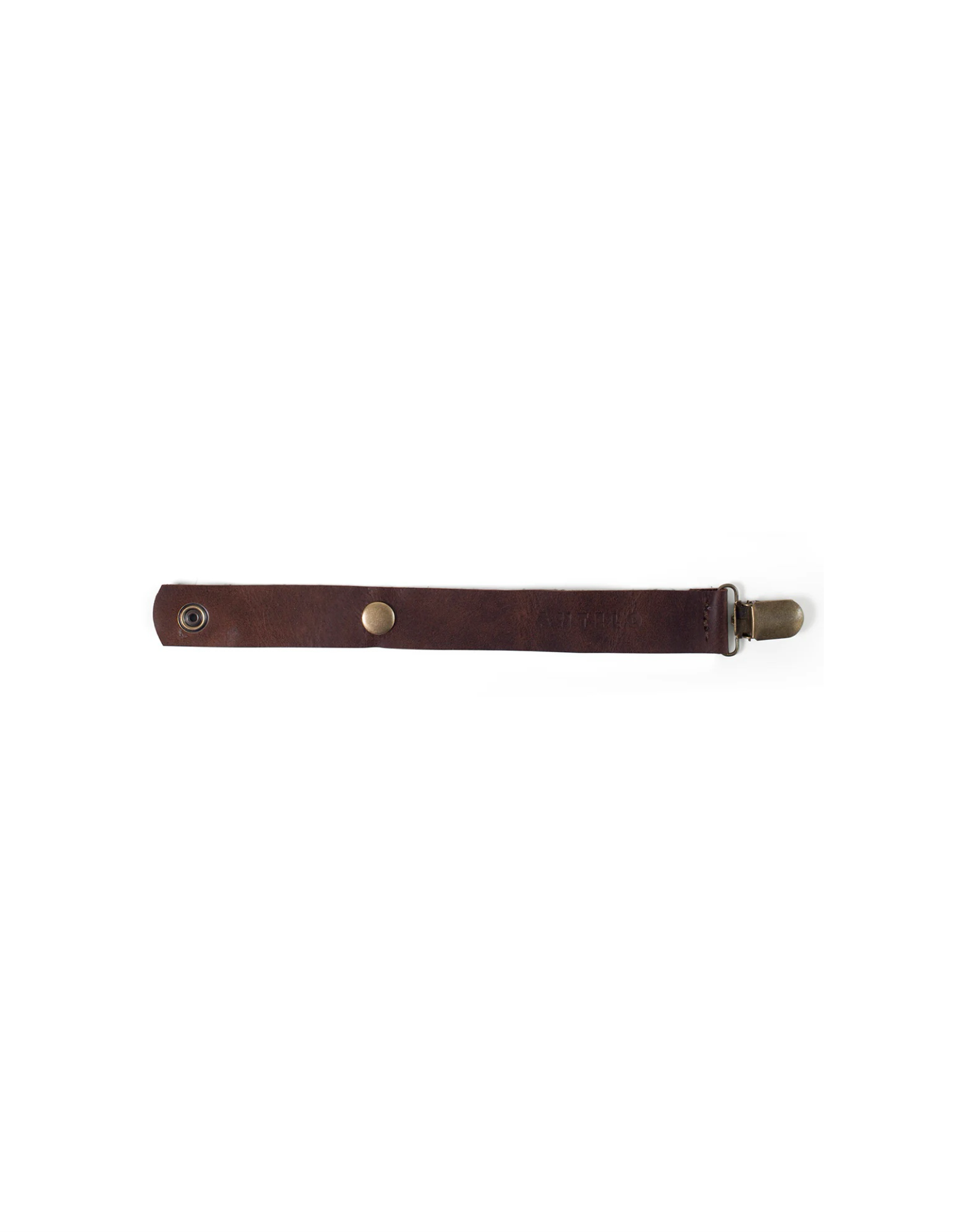 Maddie Leather Pacifier Clip in Diesel Brown