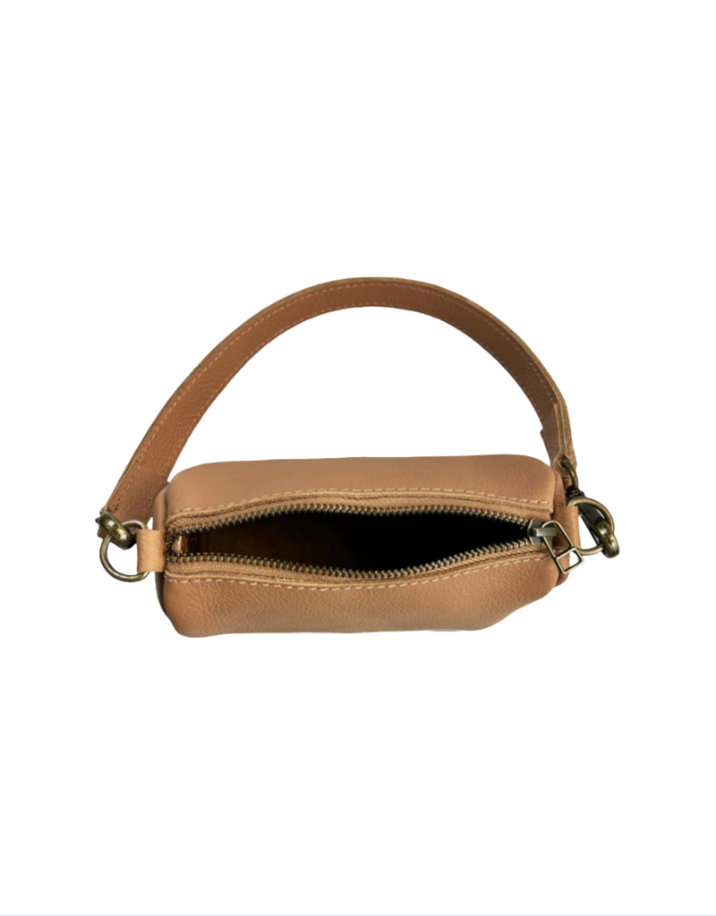 Miley Leather Micro Duffel with Chain Sling - Iced Coffee