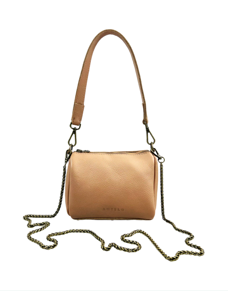 Miley Leather Micro Duffel with Chain Sling - Iced Coffee