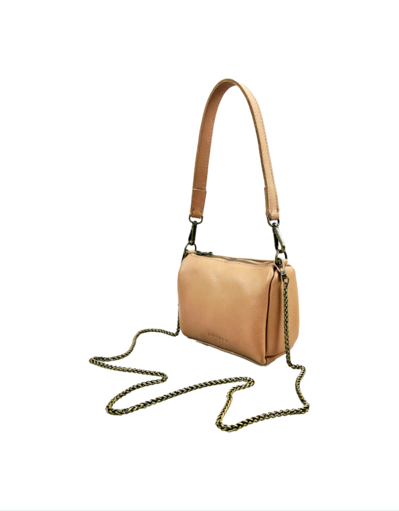 Miley Leather Micro Duffel with Chain Sling - Iced Coffee