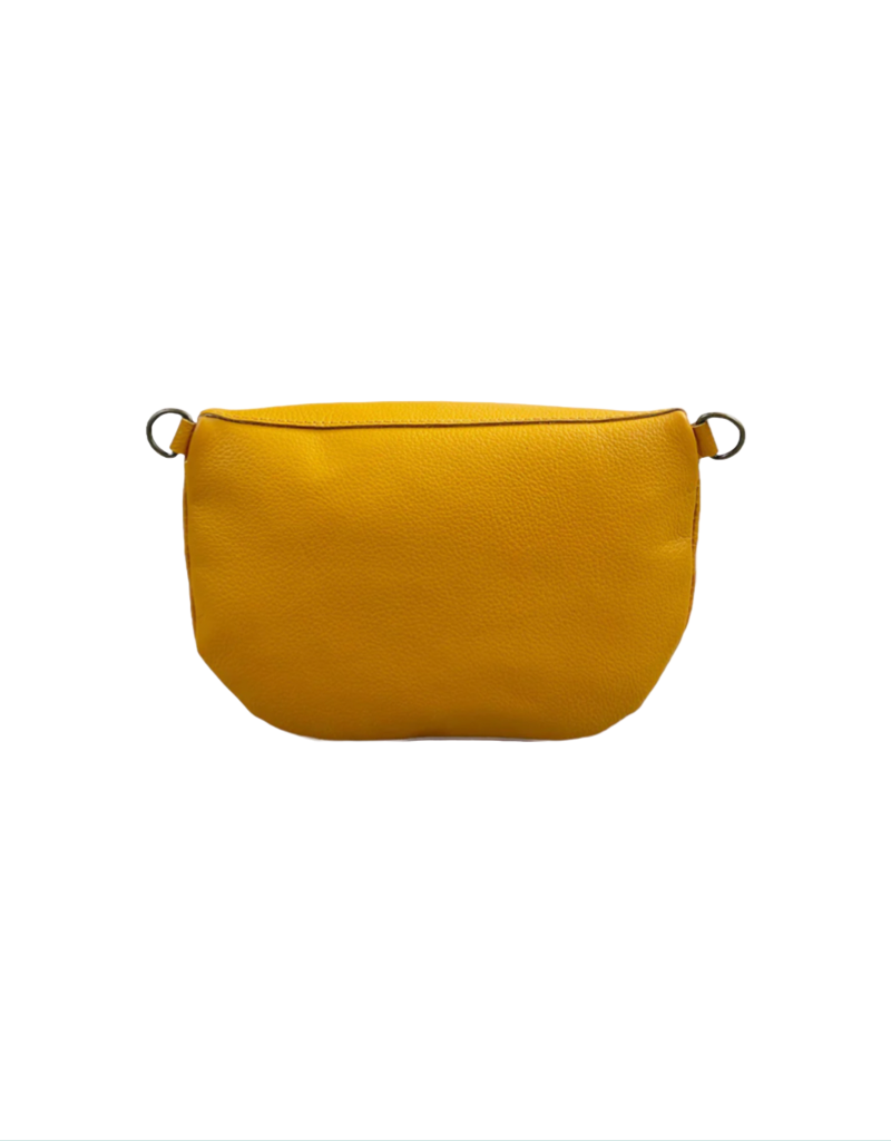 Ruby Classic Leather Adjustable Honey Mustard Moon Bag