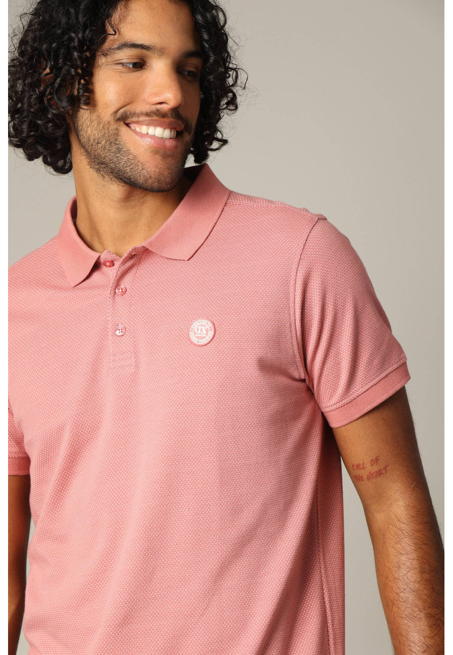 Baky Jacquard Polo in Dust Pink