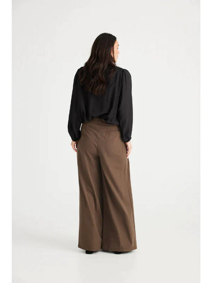 Cici Flowy Wide Leg Pants in Cocoa