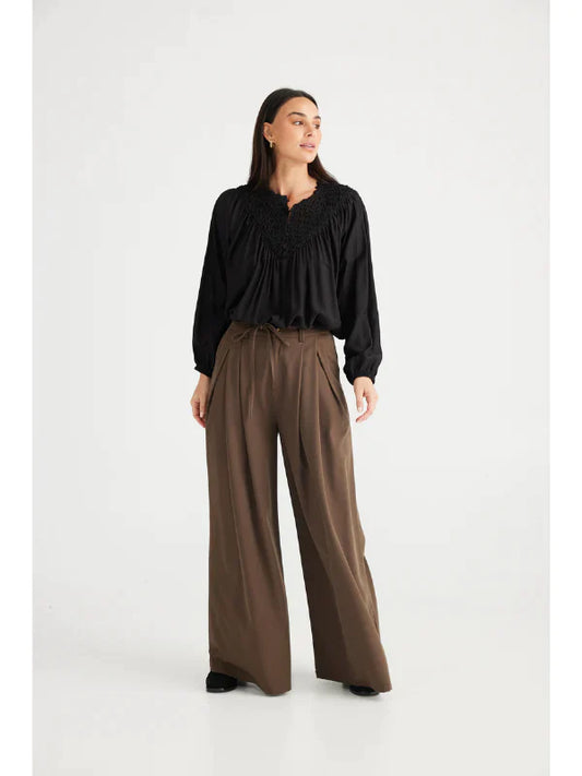 Cici Flowy Wide Leg Pants in Cocoa