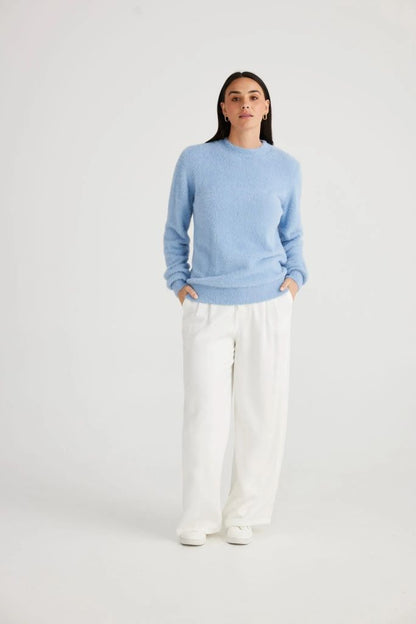 Coco Fluffy Sky Blue Knit Sweater