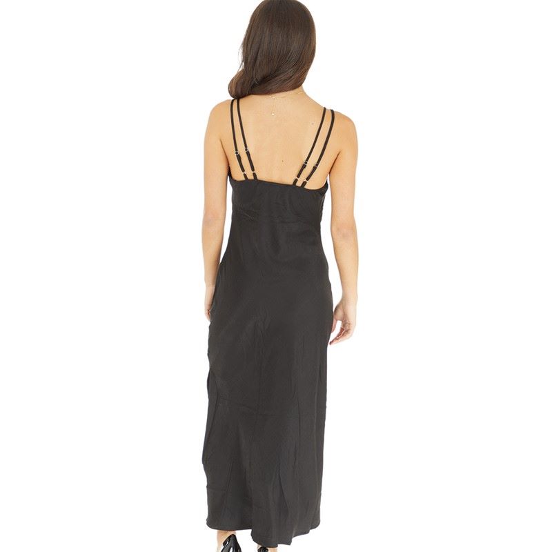 Sirius Strappy Slip Dress in Black