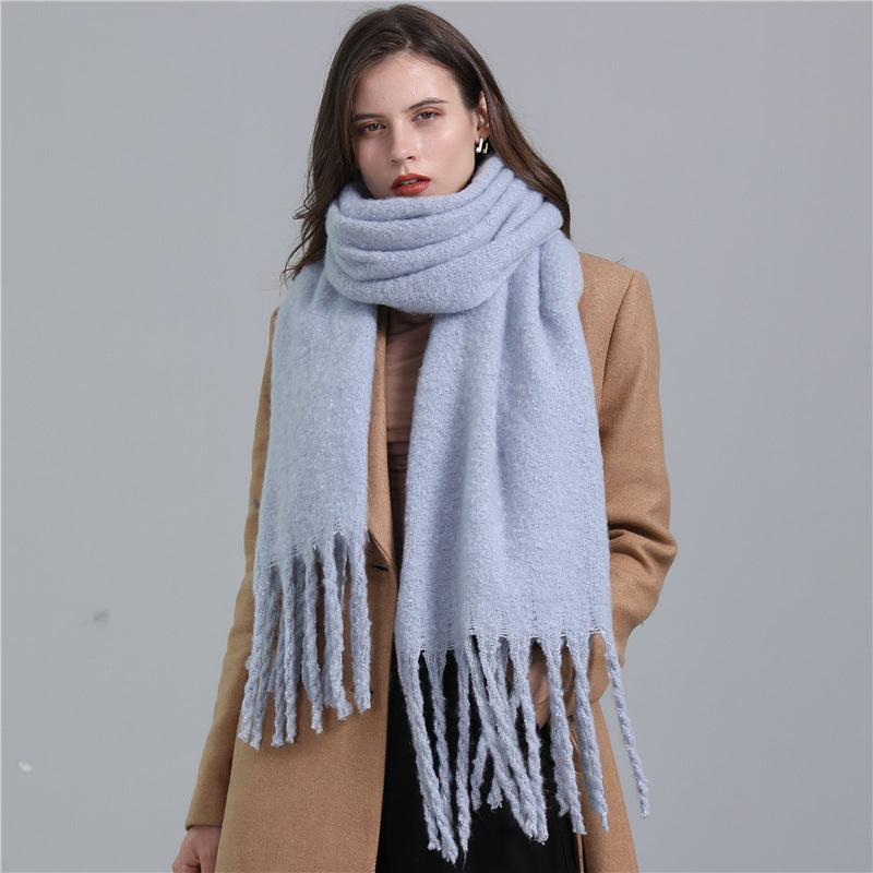 Oversized Cashmere Feel Scarf in Baby Blue