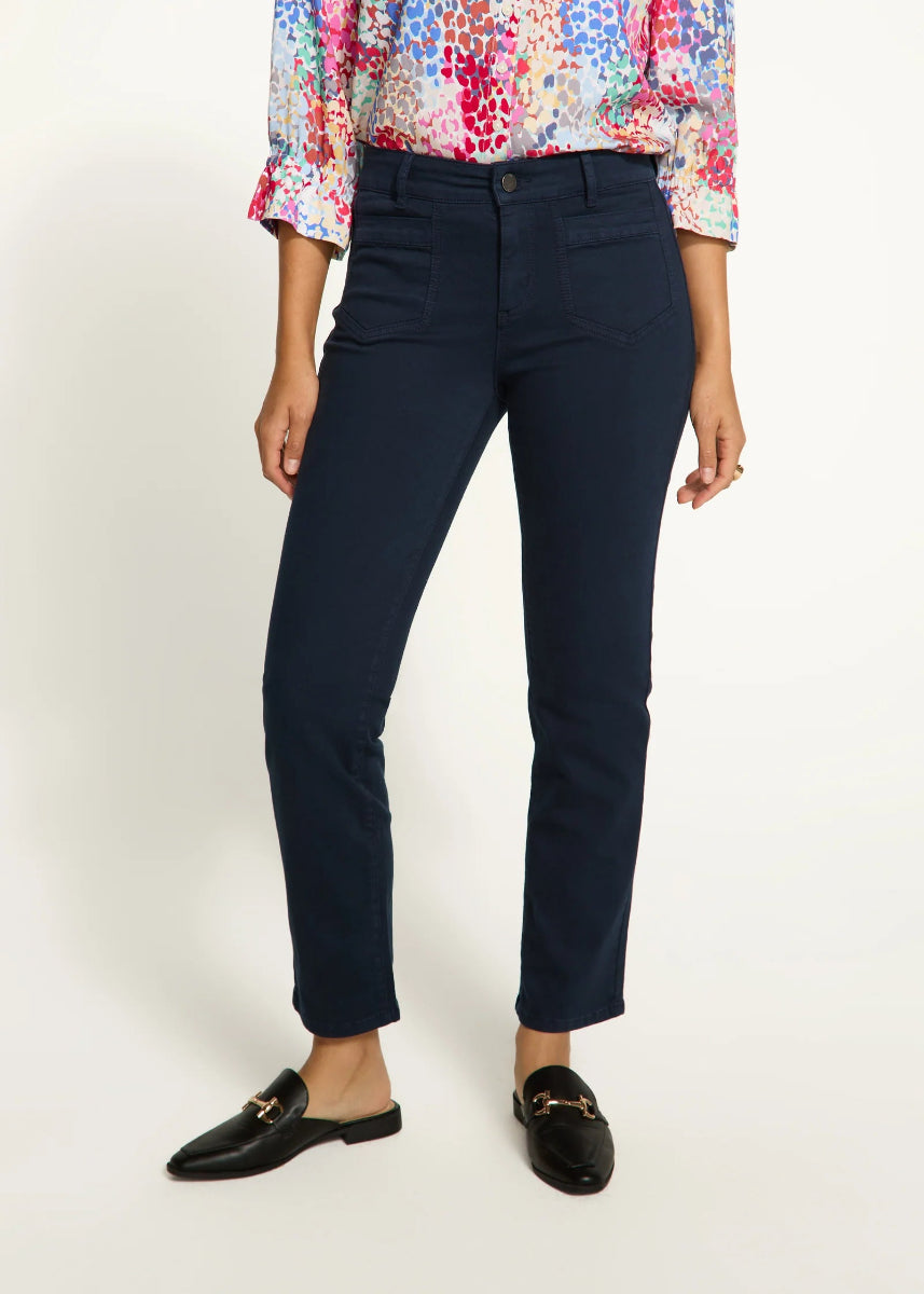 Christina Straight Leg Euro Twill Denim in Navy