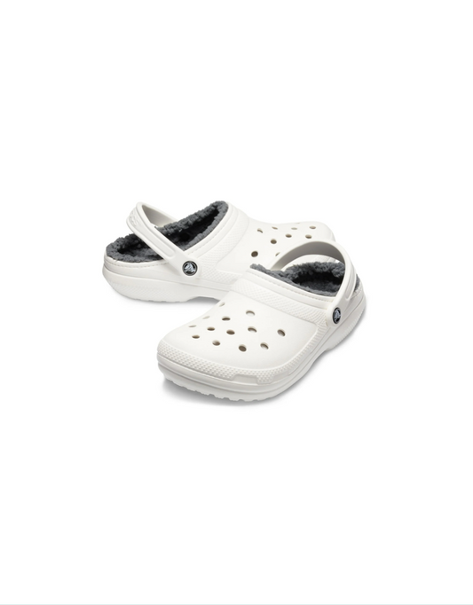Classic Lined Clog in White/Charcoal