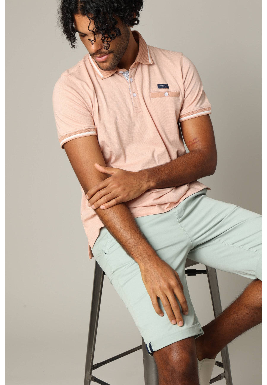 Drex Cotton Polo in Light Peach