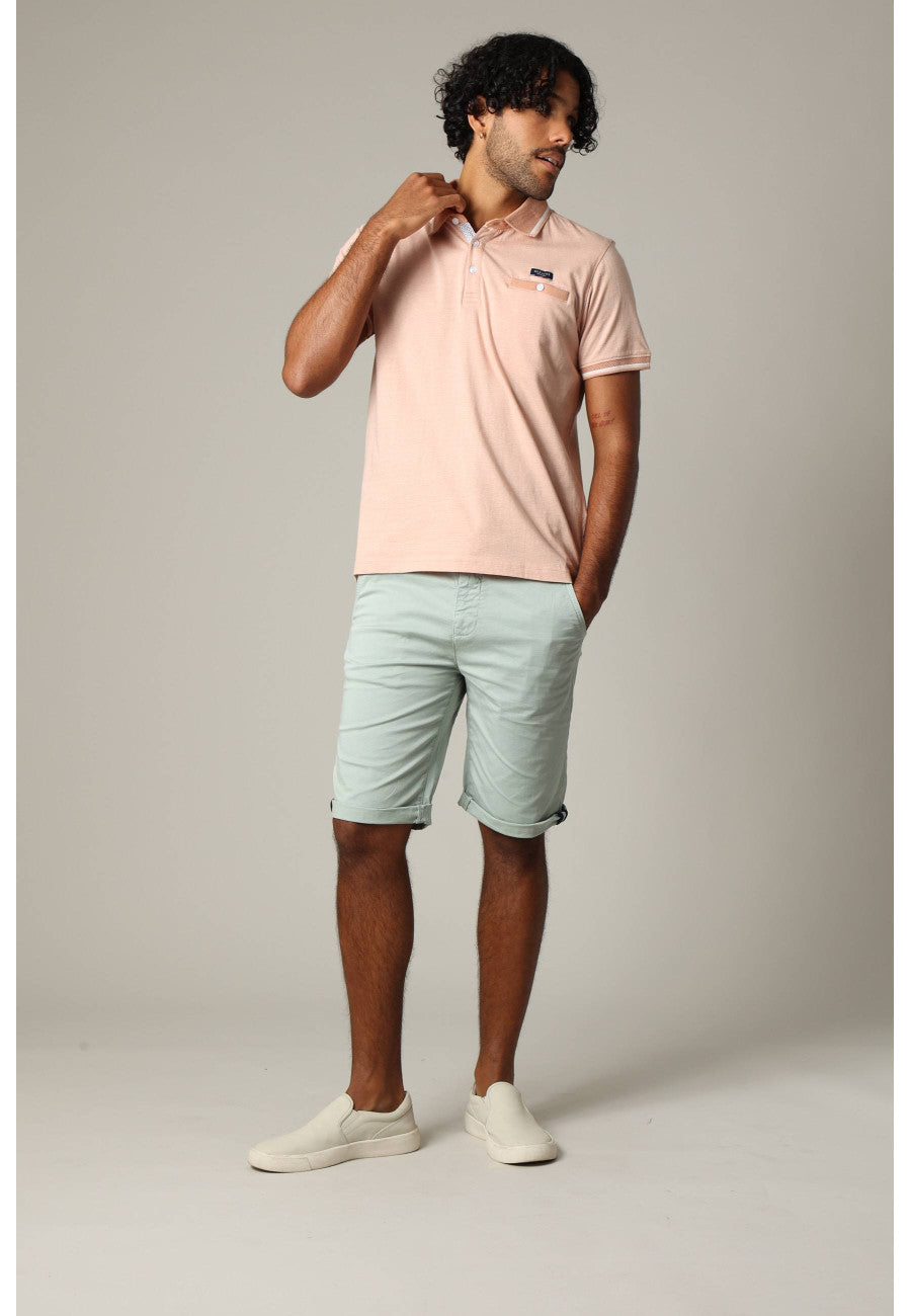 Drex Cotton Polo in Light Peach