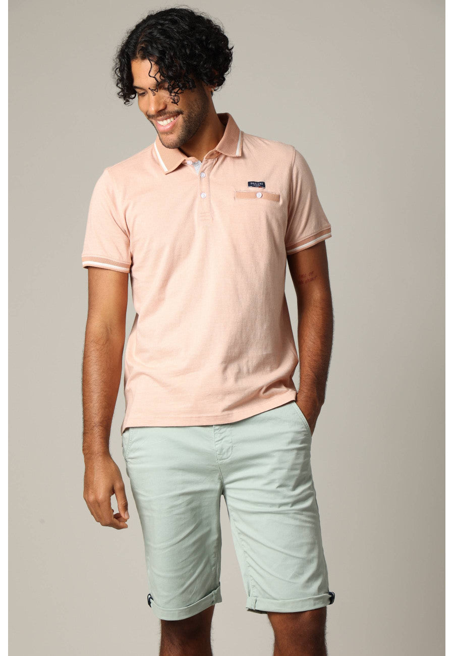 Drex Cotton Polo in Light Peach