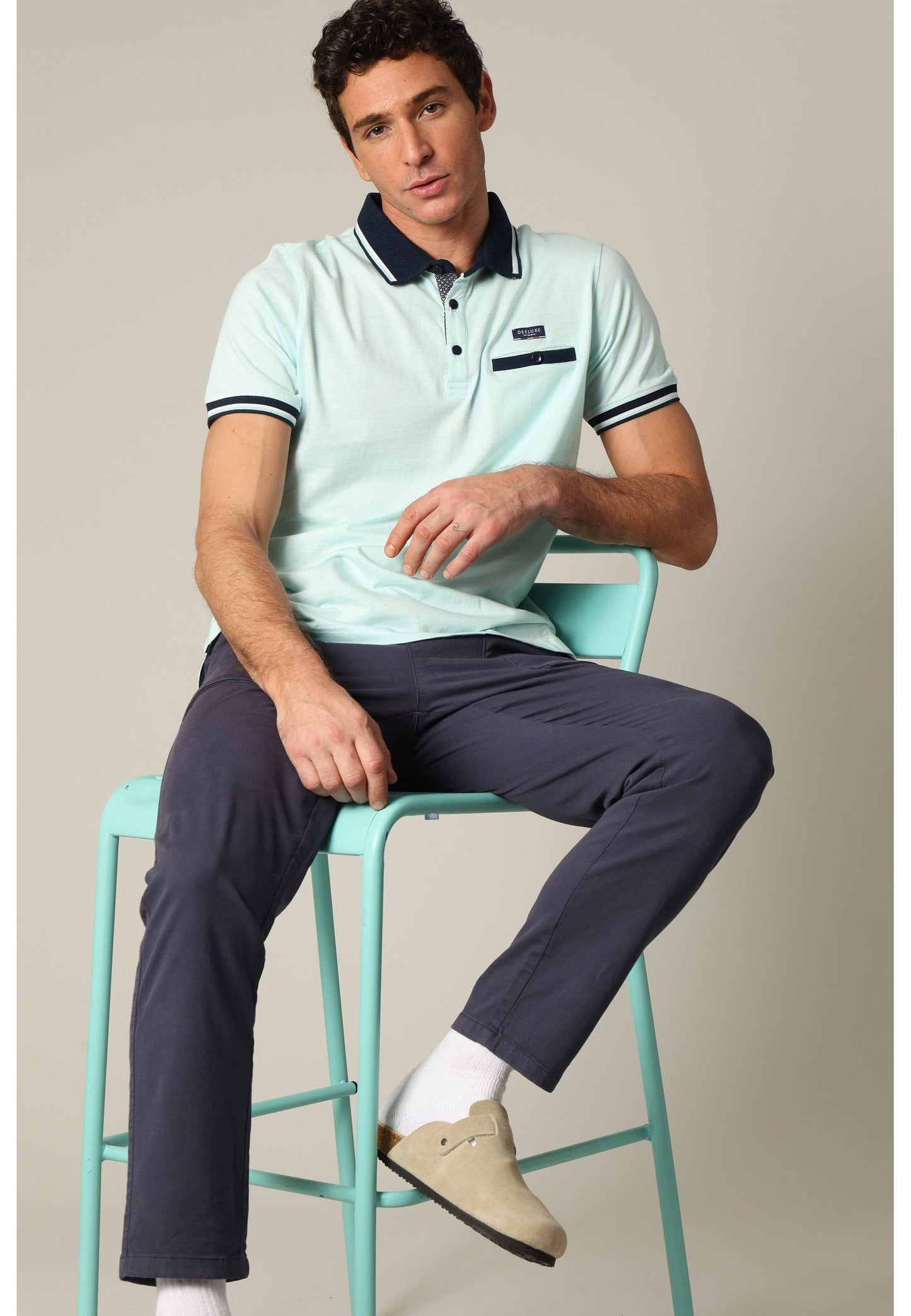 Drex Cotton Polo in Ocean