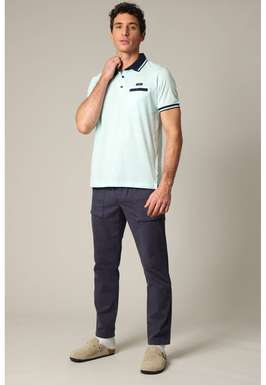Drex Cotton Polo in Ocean
