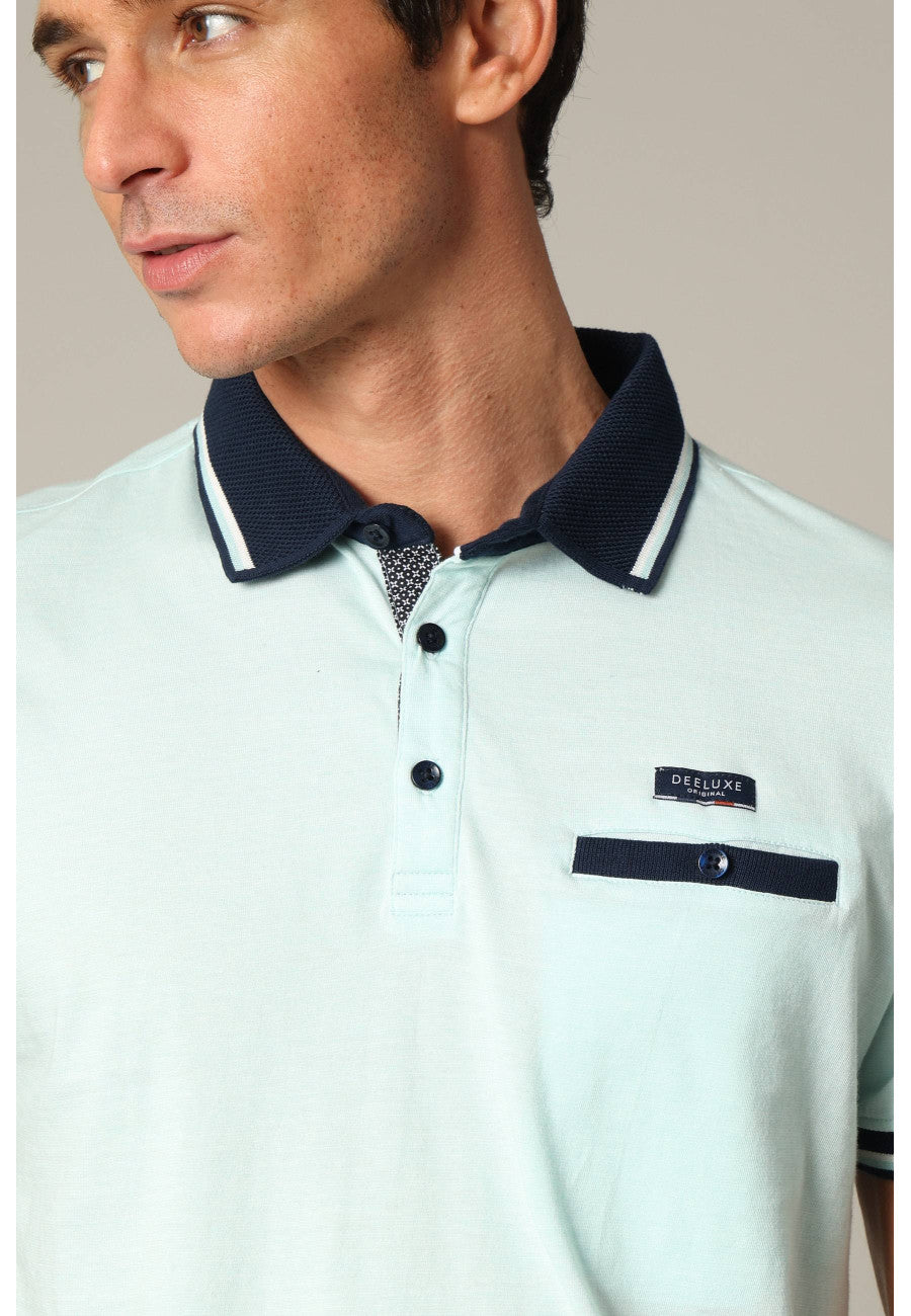 Drex Cotton Polo in Ocean
