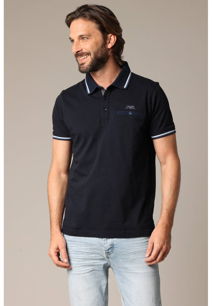 Drex Cotton Polo in Navy