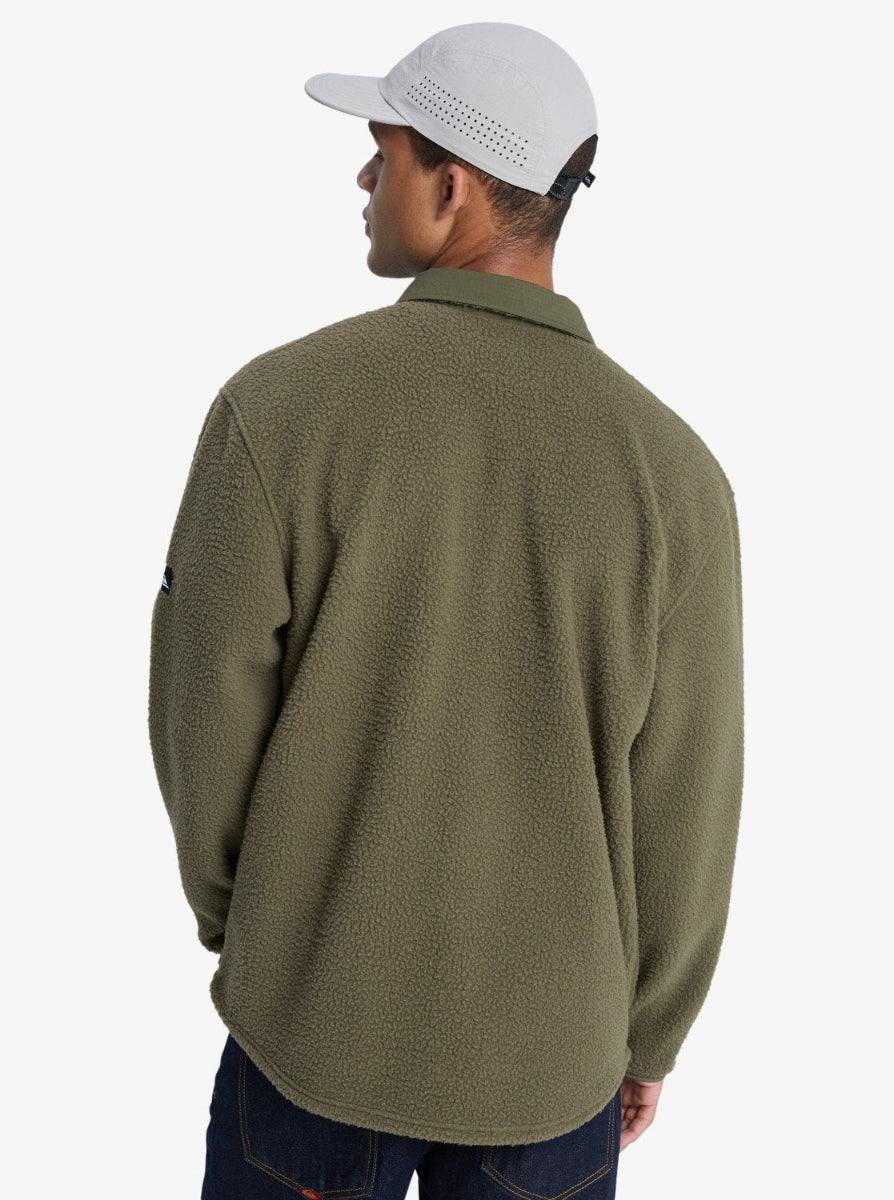 Clean Coast Fleece Over Shirt in Grape Leaf