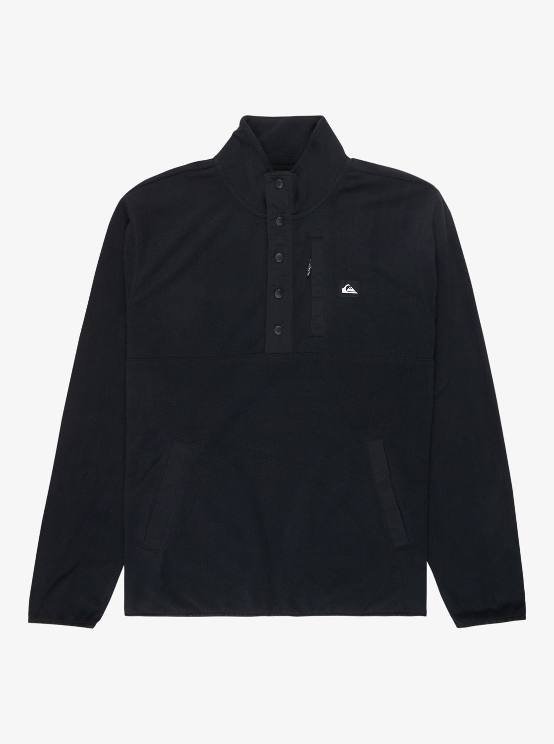 No Destination Half Snap Fleece Top in Black