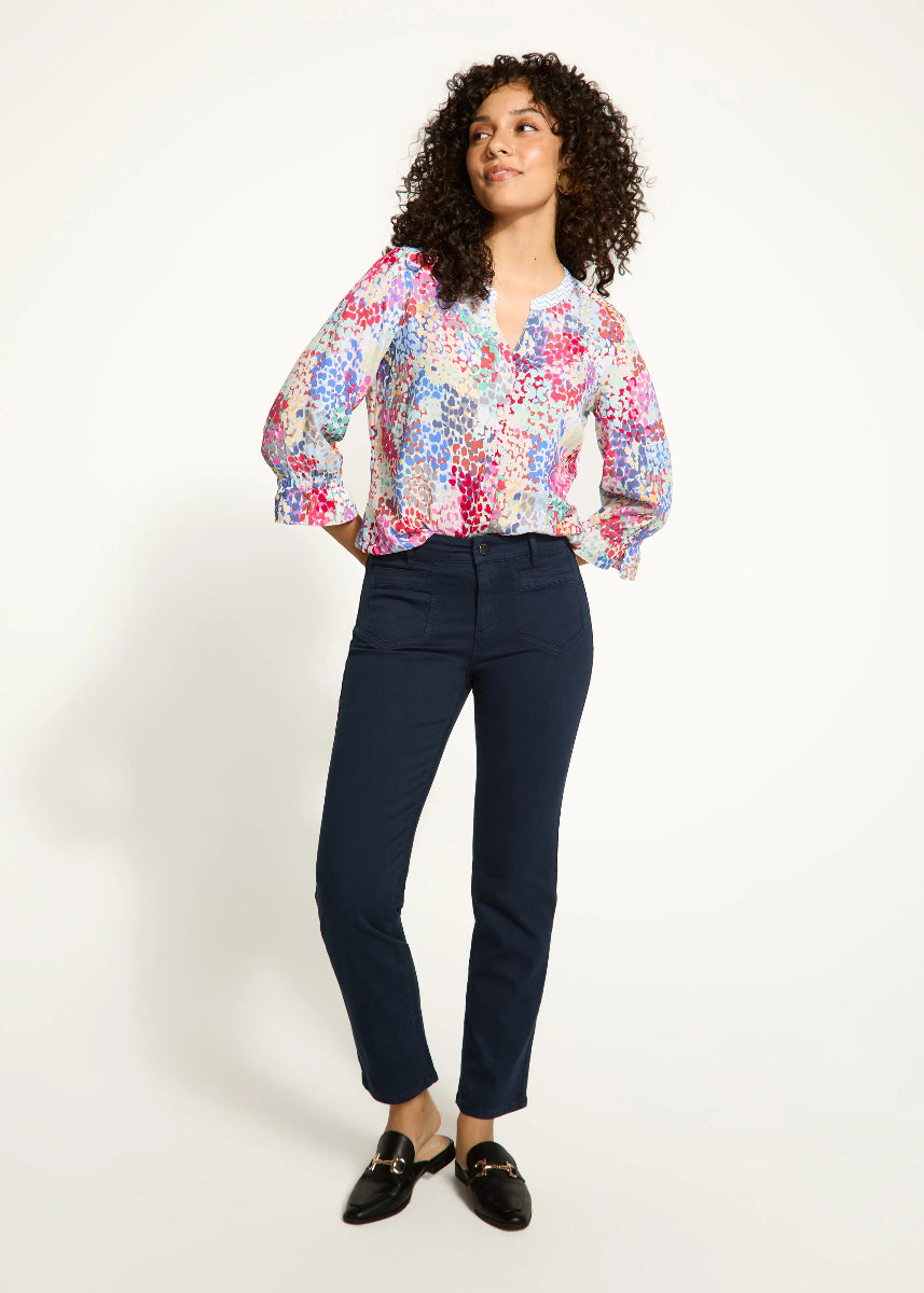 Christina Straight Leg Euro Twill Denim in Navy