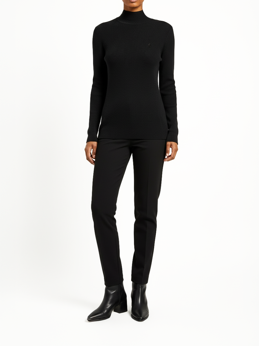 Amelia Mock Neck Knit in Black