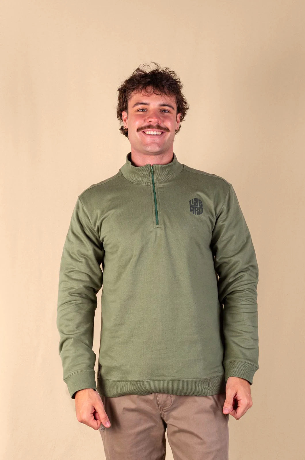 Herbivory 1/3 Zip Pullover in Olivine