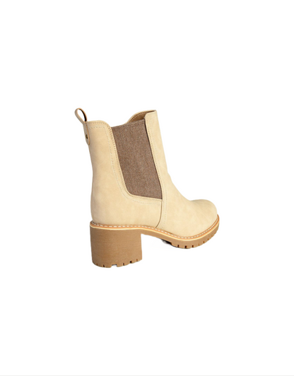 Jimi Contrast Ankle Boot in Stone