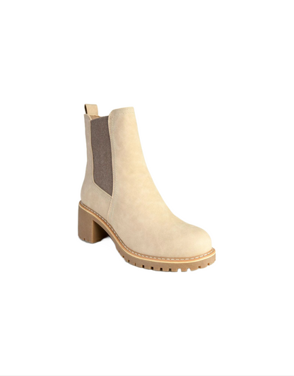 Jimi Contrast Ankle Boot in Stone