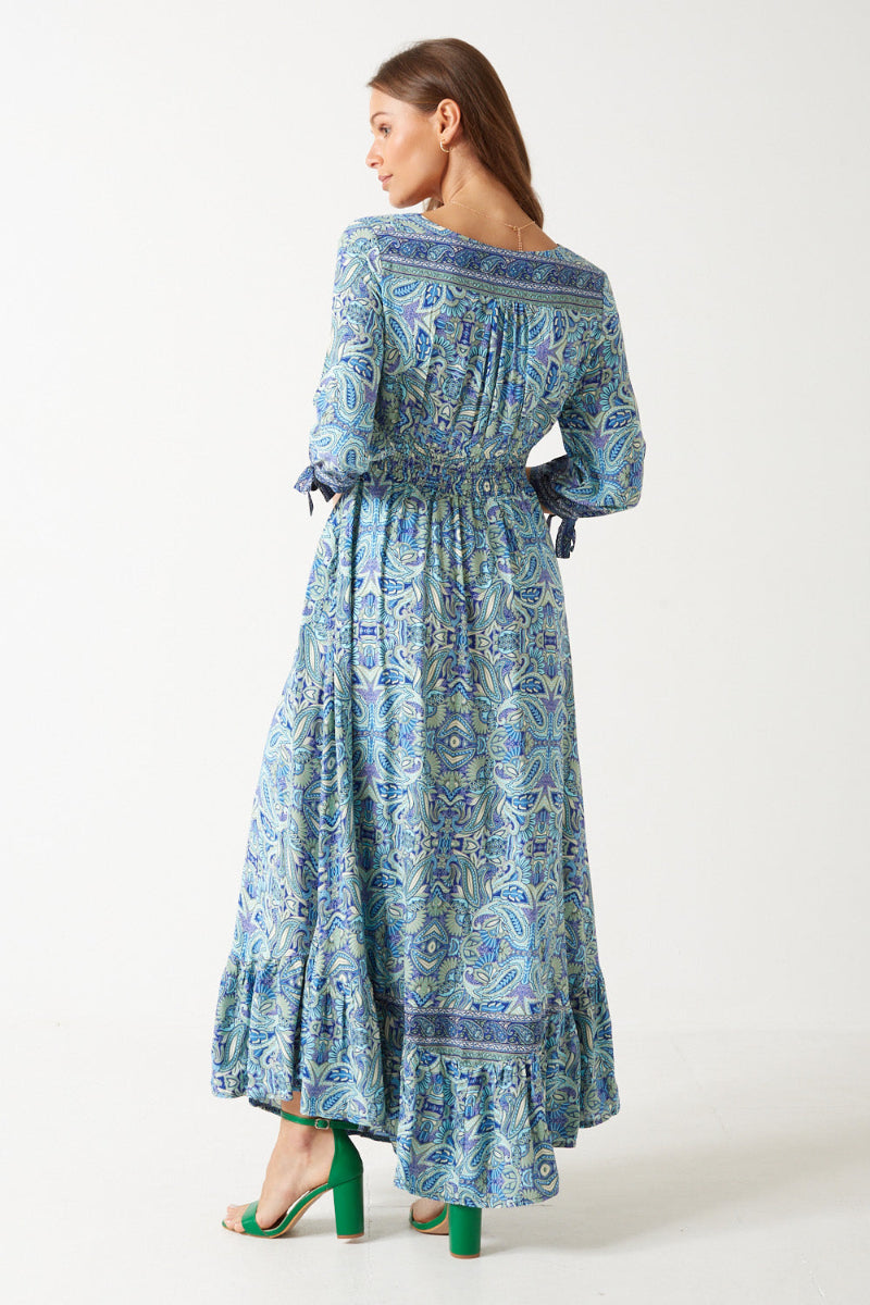 Paisley Printed Maxi Dress