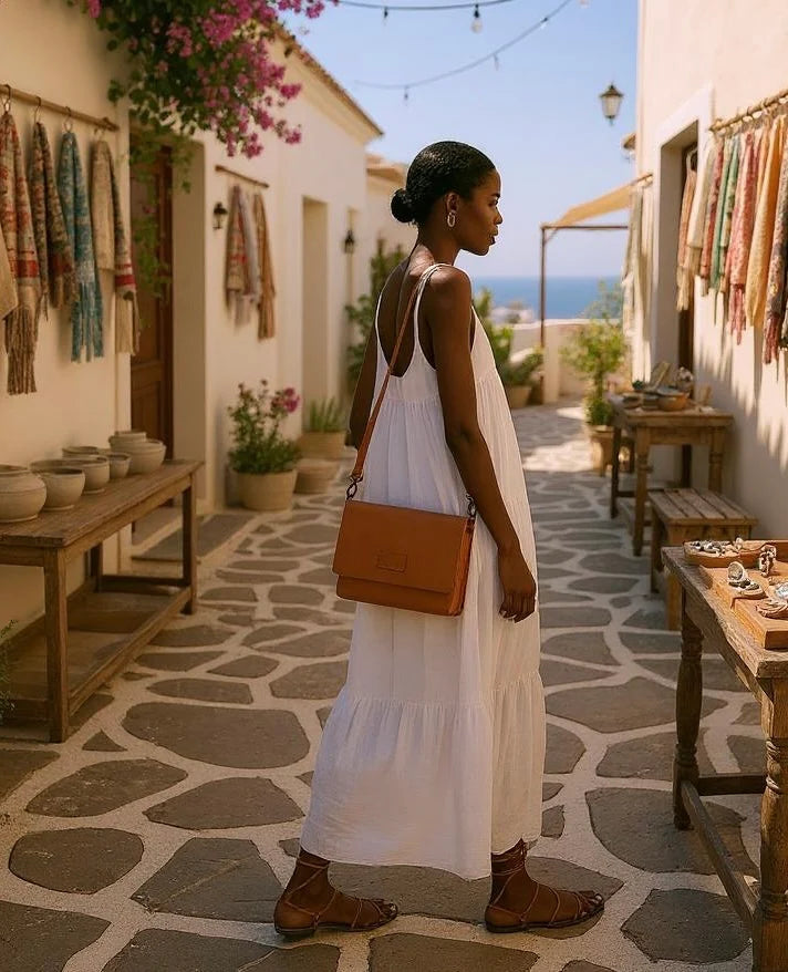 Jeanie XL Leather Crossbody in Cider Tan