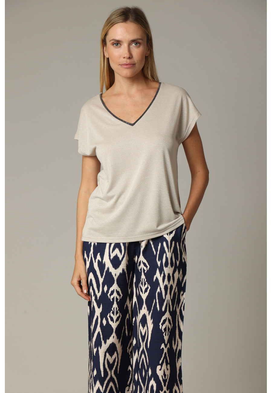 Jossy Iridescent Tee in Beige