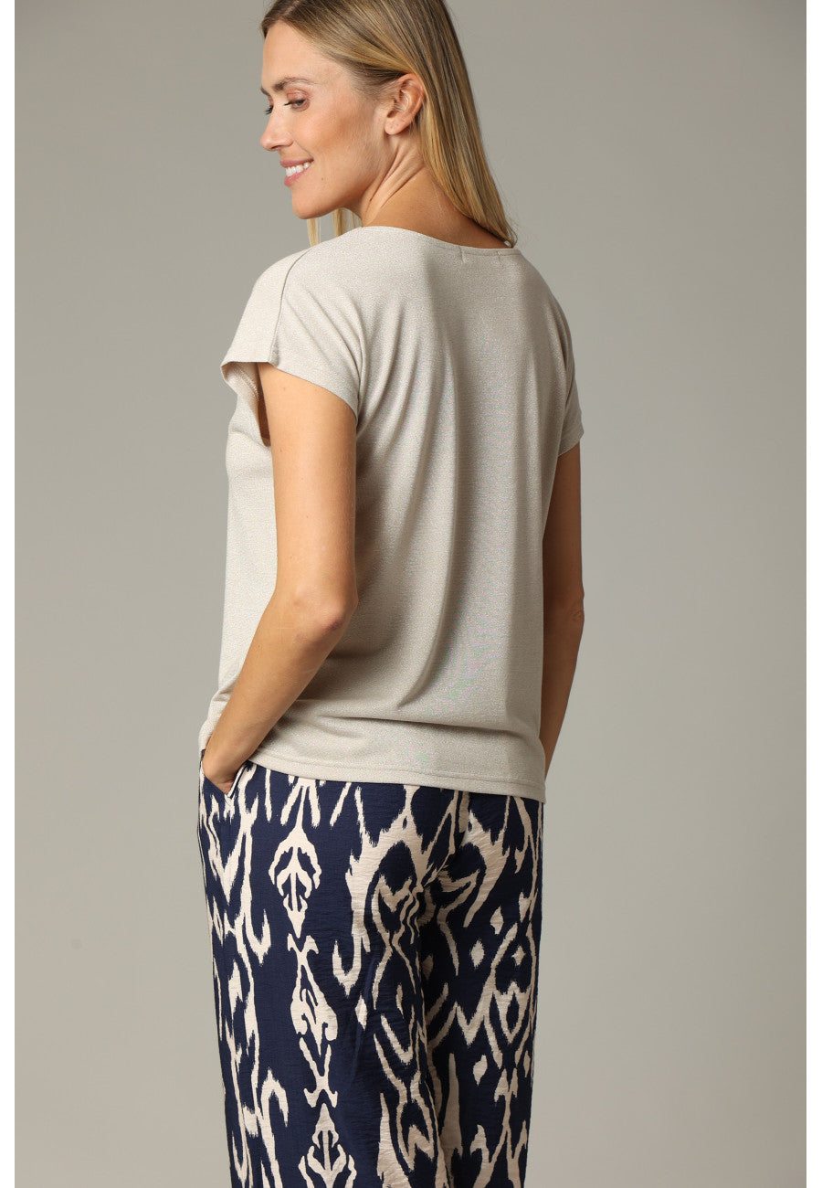 Jossy Iridescent Tee in Beige