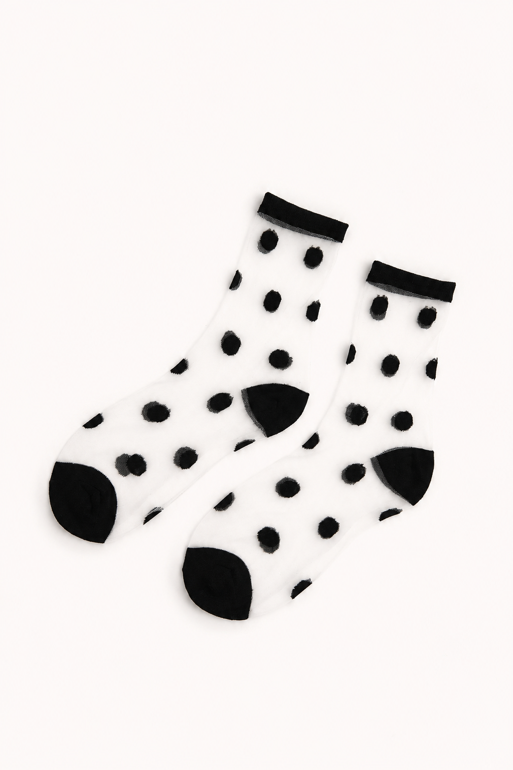 Bubble Dot Sheer Socks in Black