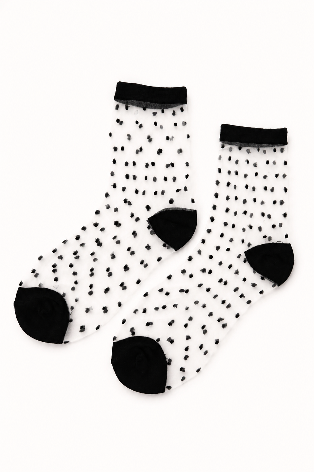 Petite Polka Dot Sheer Socks in Black