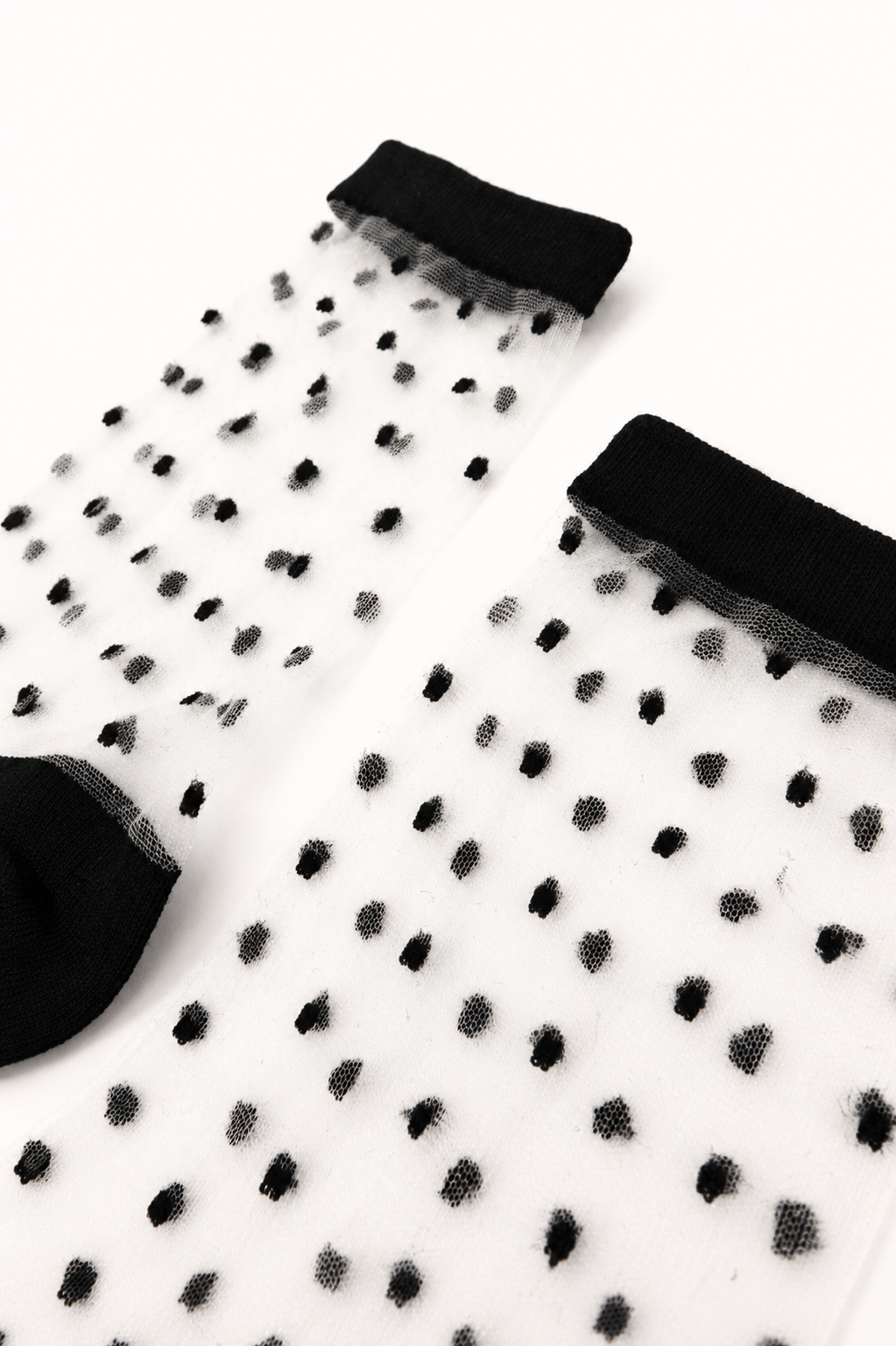 Petite Polka Dot Sheer Socks in Black