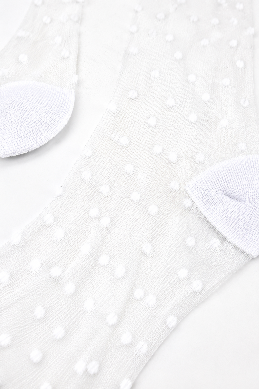 Petite Polka Dot Sheer Socks in White
