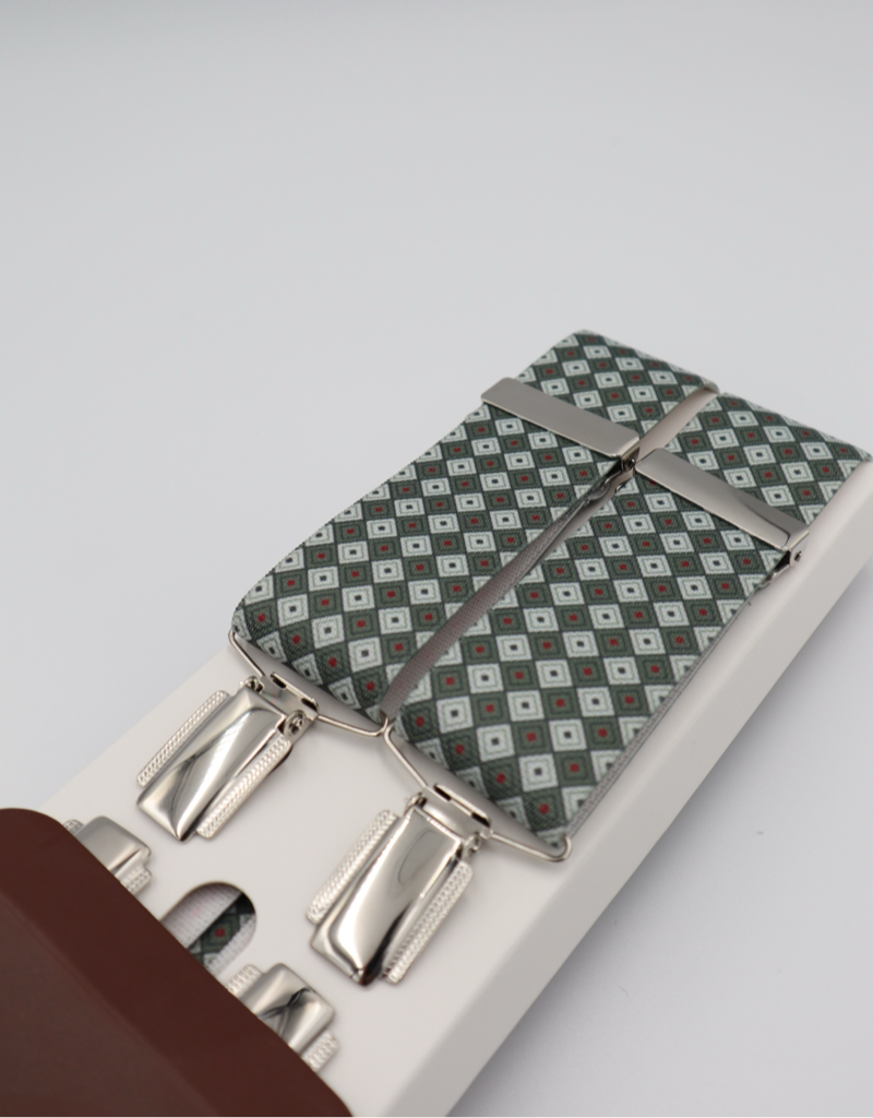 35mm 4 Clip Braces / Suspenders in Diamond Grey