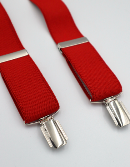 35mm 4 Clip Braces / Suspenders in Red