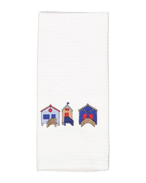 Beach Huts Cotton Tea Towel