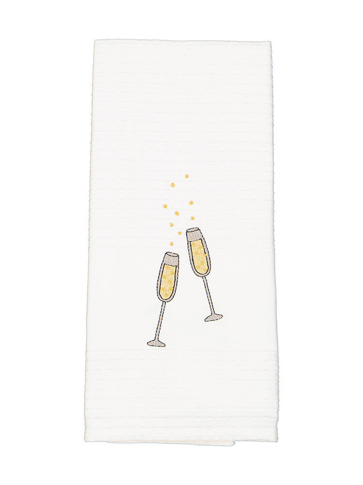 Champagne Glasses Cotton Tea Towel