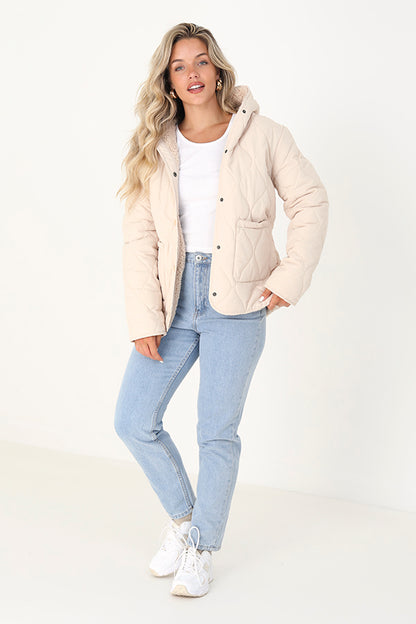 Palmer Reversible Quilted Jacket in Stone