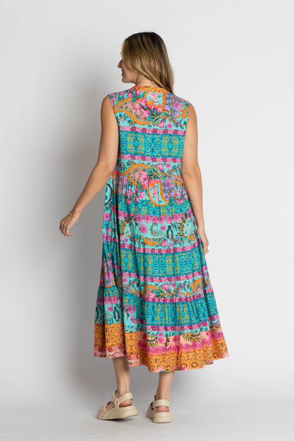 Ratana Cotton Midi Dress in Lagoon