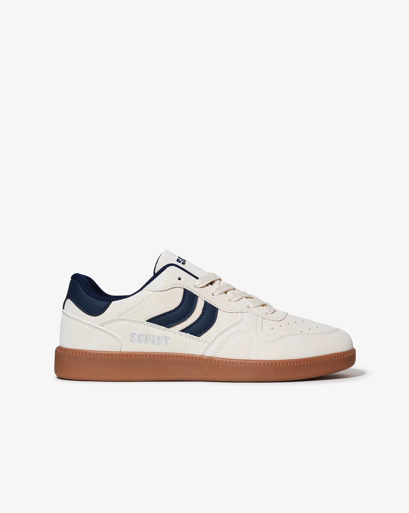Stamford Faux Suede Sneakers in Cream / Navy / Gum