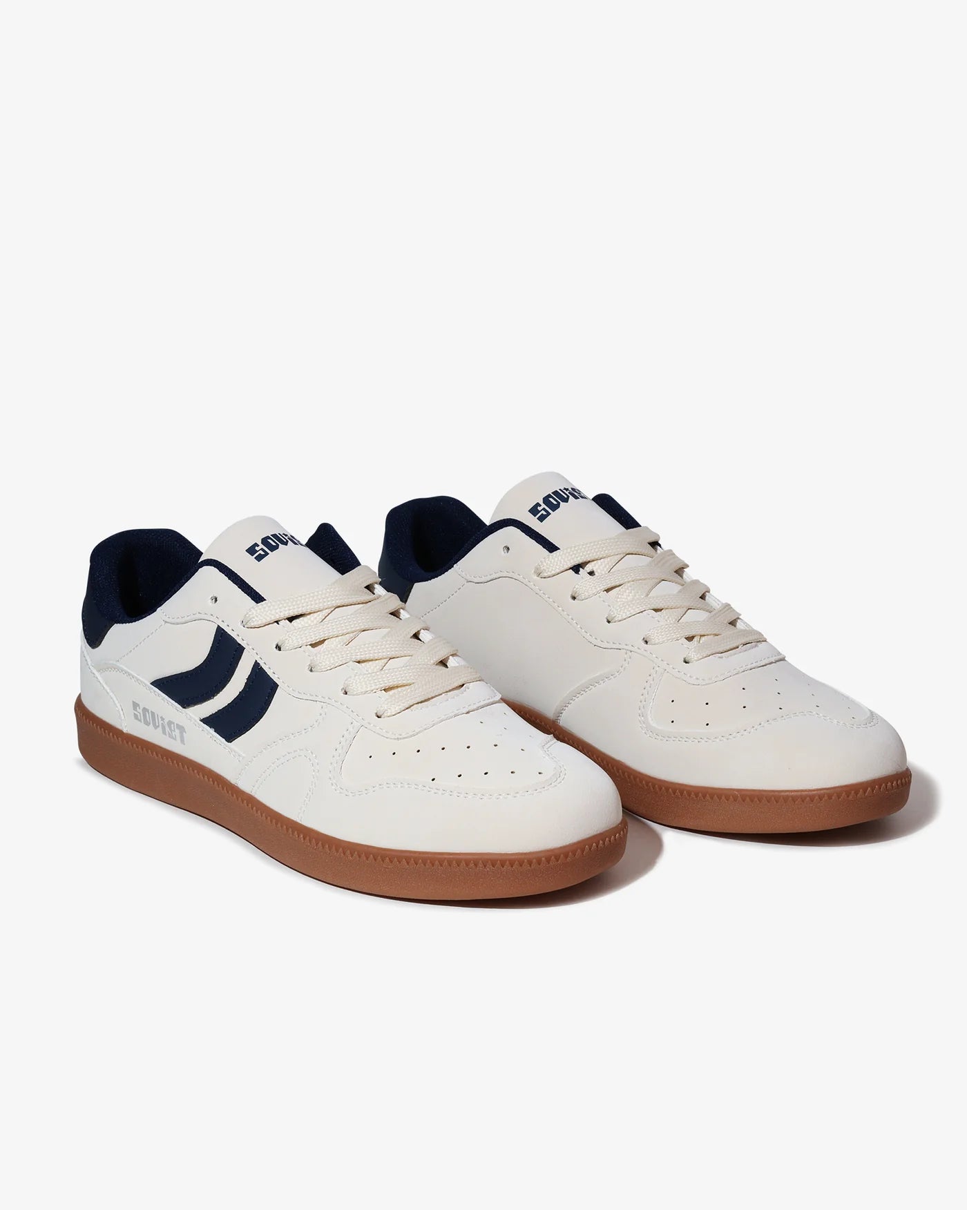 Stamford Faux Suede Sneakers in Cream / Navy / Gum