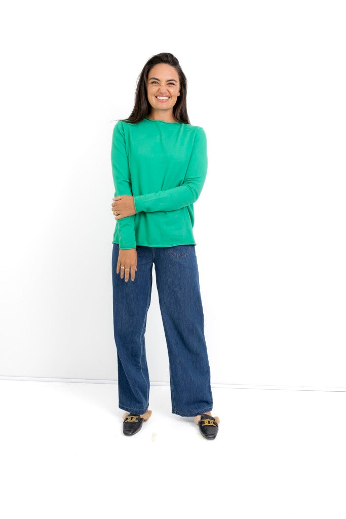 Milan Classic Funnel Neck in Emerald