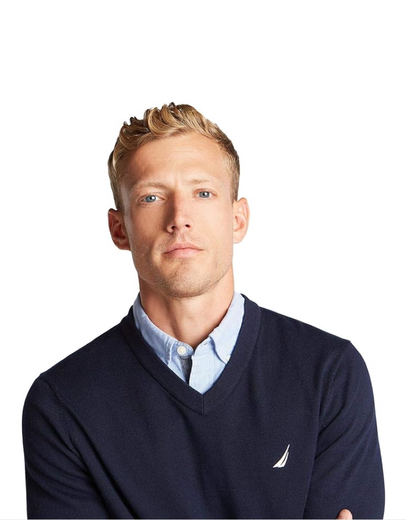 Navtech V-Neck Sweater in Navy