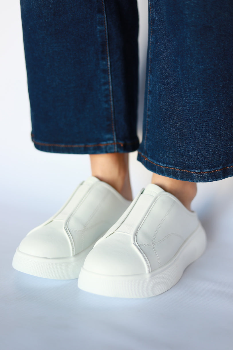 Orla Slip On Leather Sneaker in White