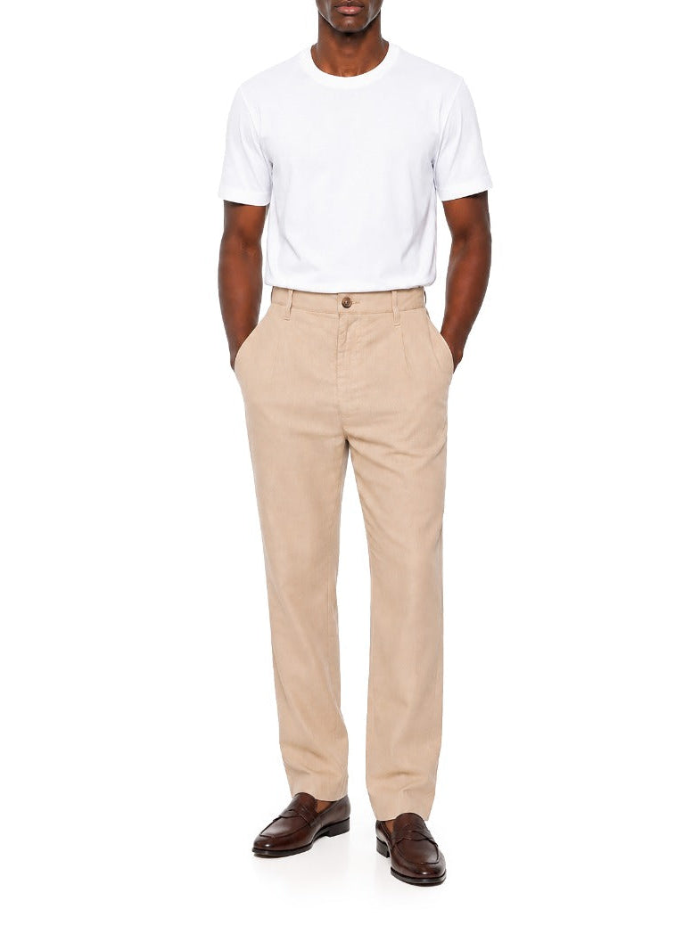 Emmanuel Linen Blend Pants in Stone