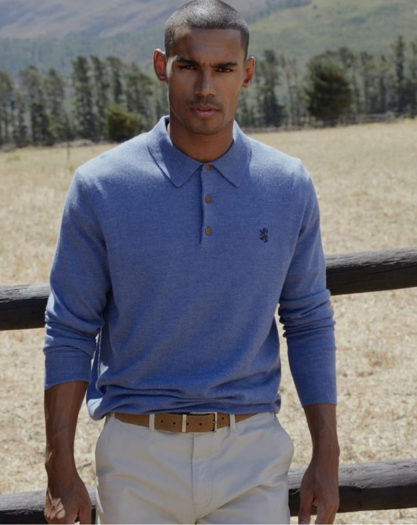 Gary Merino Golfer Sweater in Blue