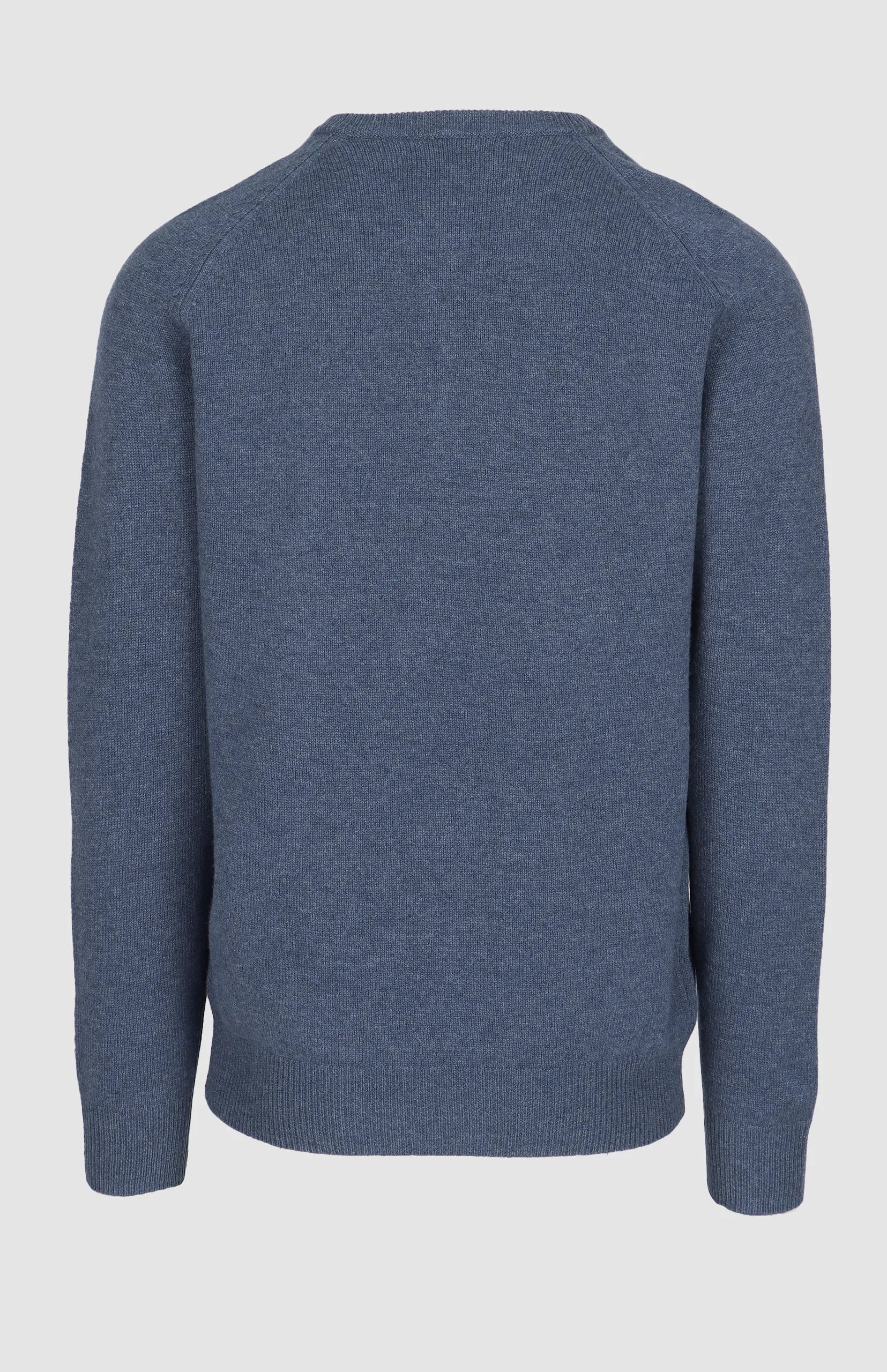 Henry Lambswool V-Neck Sweater in Mid Blue