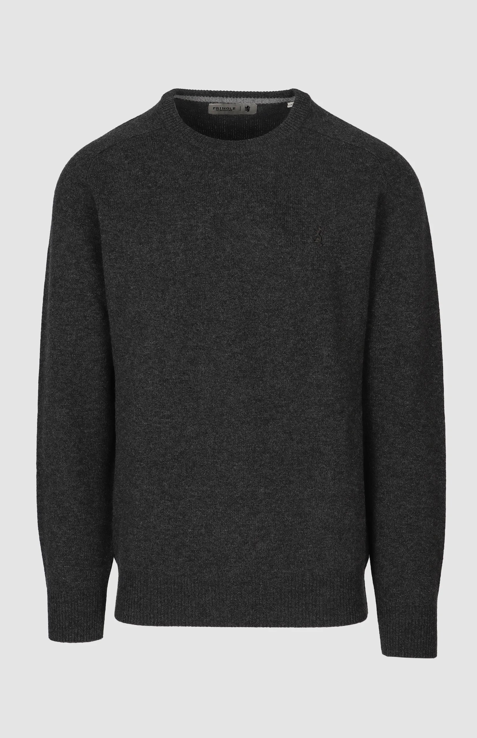 Johnson Lambswool Crew Sweater in Charcoal